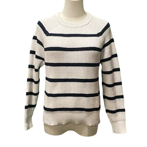 Banana Republic Sweaters - Banana Republic 3/4 Sleeve Cotton Blend Striped Rib Knit Pullover Sweater Sz S/P